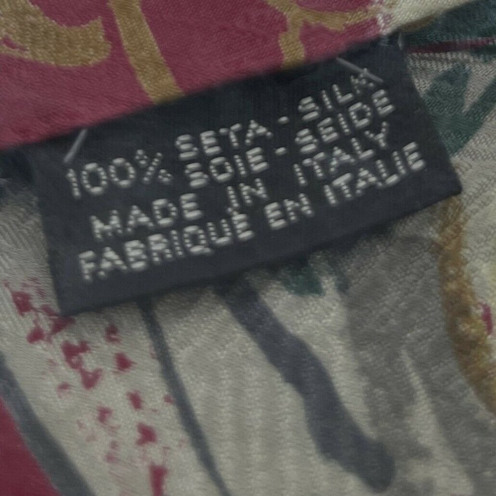 Alcione Milano 100% Silk Tie Made in Italy Floral Red - Picture 8 of 8